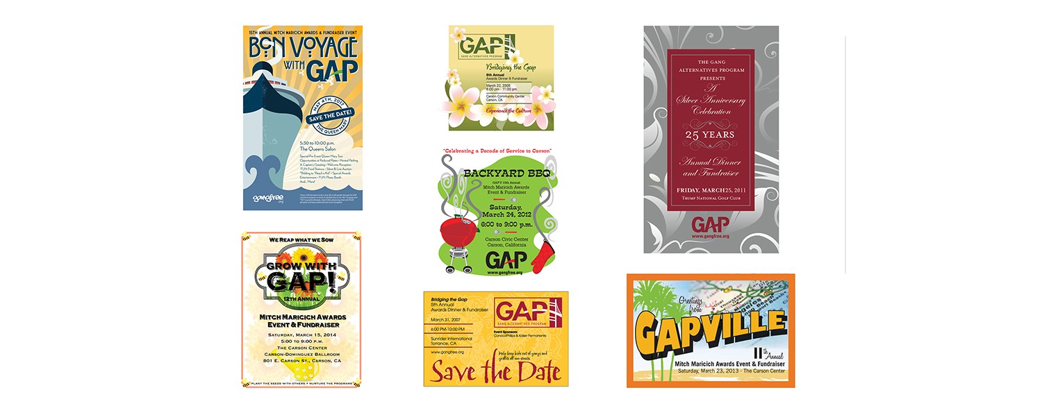 Event Branding for GAP ( Gang Alternatives Program) 2007- 2017