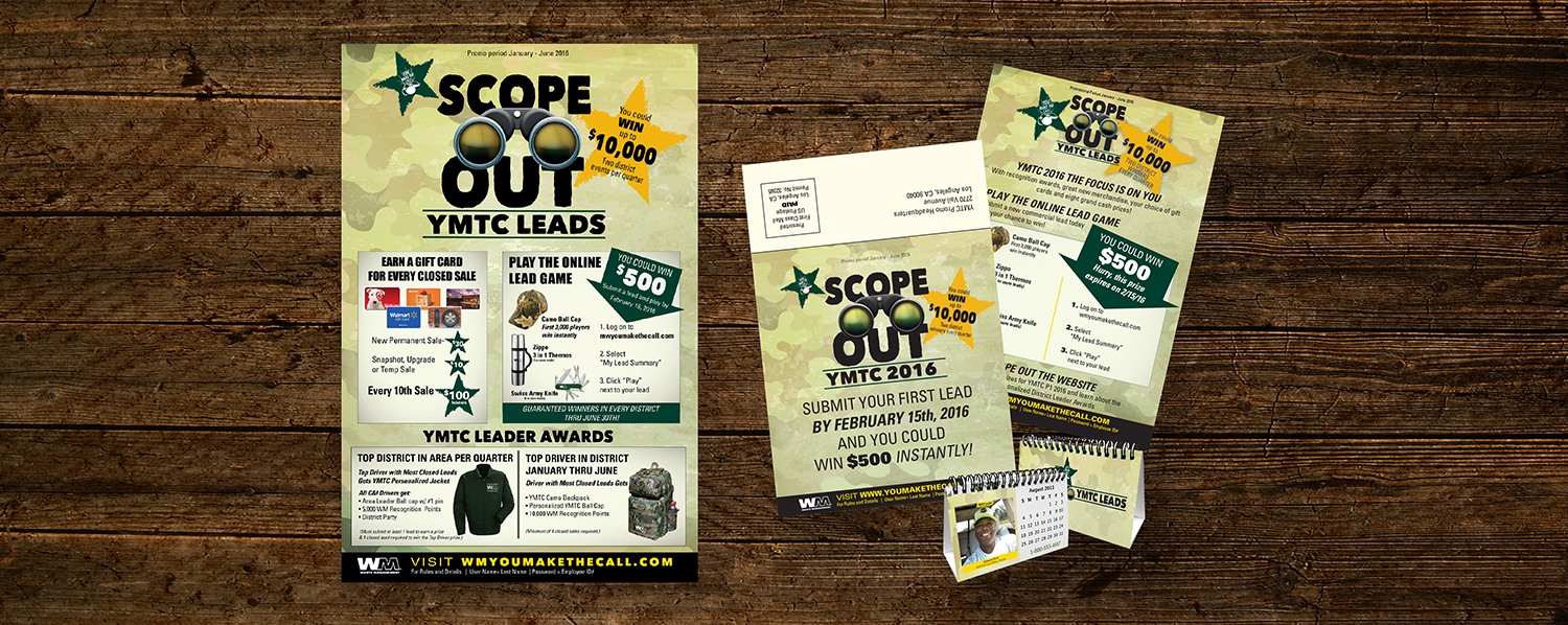 Created branded sales incentive program for Waste Management. Built all assets for print, web and video.